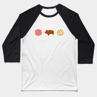 Mexican conchas and cochinito pan dulce design Baseball T-Shirt